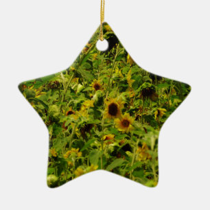 Sunflower field keramisch ornament