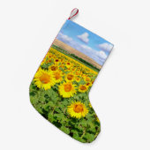Sunflower field kleine kerstsok (Voorkant (Hangend))