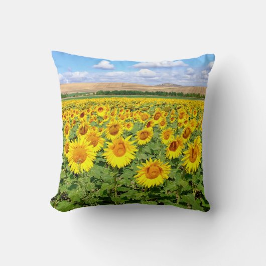 Sunflower field kussen (Voorkant)