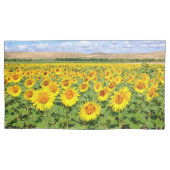 Sunflower field kussensloop (Voorkant-Links)