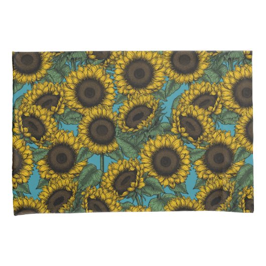 Sunflower field kussensloop (Voorkant-Rechts)