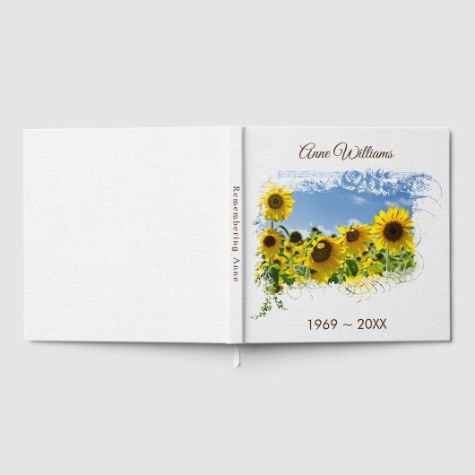 Sunflower Field Memorial Service Guest Book Gastenboek (Volledig)