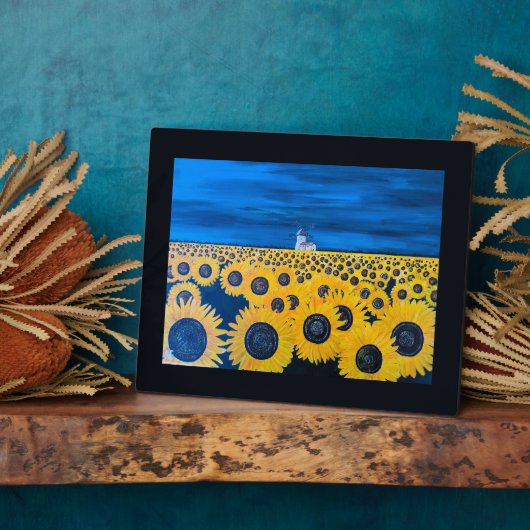 Sunflower Field Painting by Alfred Fox Fotoplaat (Zijkant)