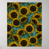 Sunflower field poster (Voorkant)