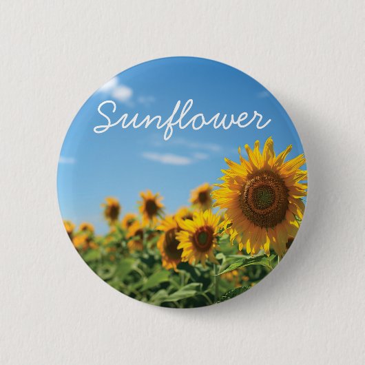 Sunflower field ronde button 5,7 cm (Voorkant)