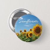 Sunflower field ronde button 5,7 cm (Voorkant /achterkant)