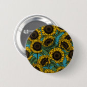 Sunflower field ronde button 5,7 cm (Voorkant /achterkant)