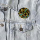 Sunflower field ronde button 5,7 cm (In situ)