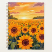 Sunflower Field Sunset Landscape Painting Planner (Voorkant)