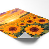 Sunflower Field Sunset Landscape Painting Poster (Hoek)
