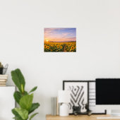 Sunflower Field Sunset Landscape Poster (Thuiskantoor)