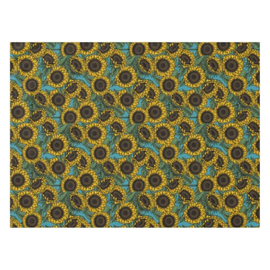 Sunflower field tafelkleed (Voorkant (Horizontaal))