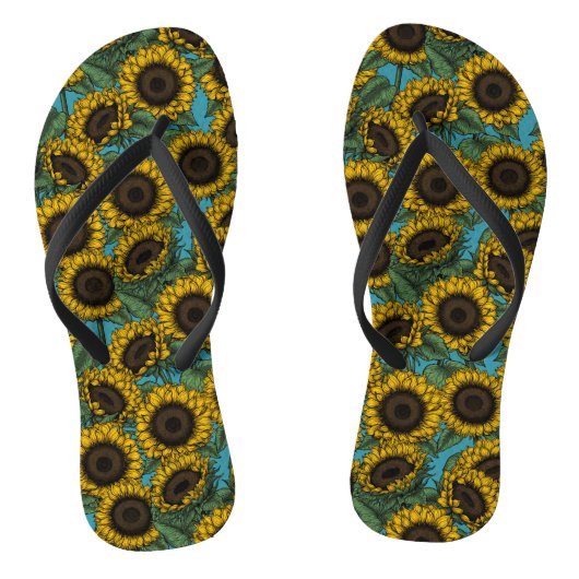 Sunflower field teenslippers (Voetbed)