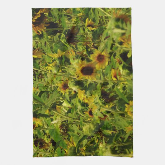 Sunflower field theedoek (Verticaal)