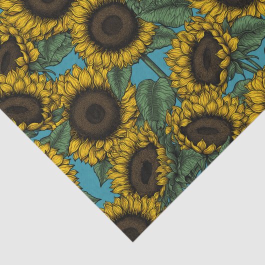Sunflower field tissuepapier (Detail)