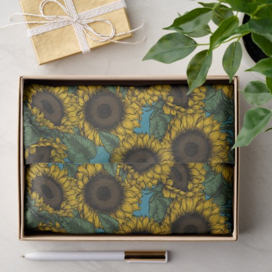 Sunflower field tissuepapier (Geschenk)
