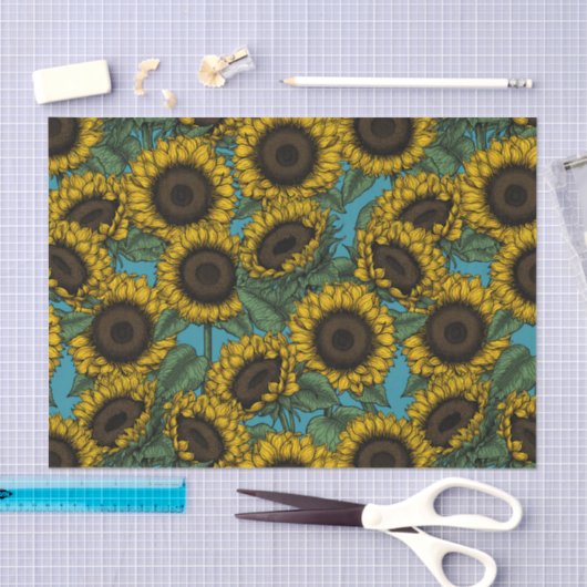 Sunflower field tissuepapier (Craft)