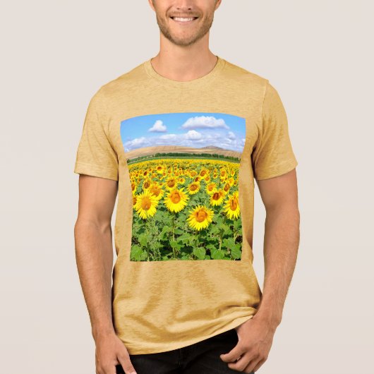 Sunflower field Tri-Blend shirt (Voorkant)