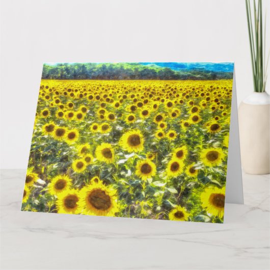 Sunflower Field Vincent Van Gogh Kaart (Voorkant)