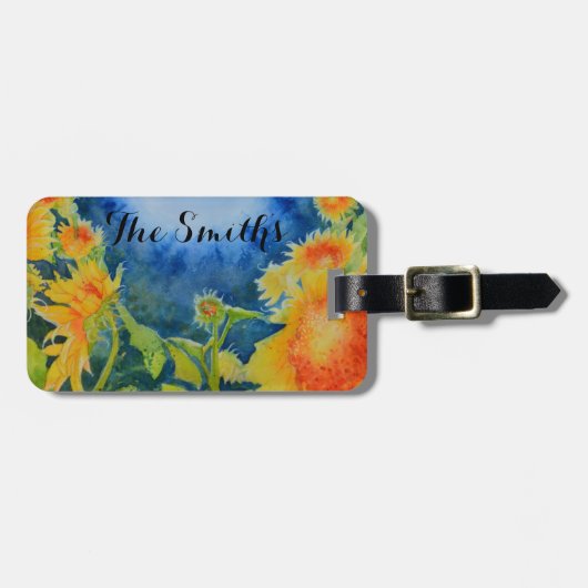 Sunflower Field's Forever Monogram Bagagelabel (Voorkant horizontaal)