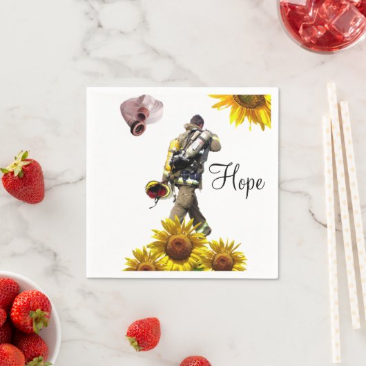 Sunflower Fireman Paper Napkins Servet (Insitu)