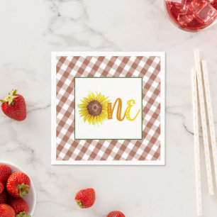 Sunflower First Birthday Napkin - ONE Servet