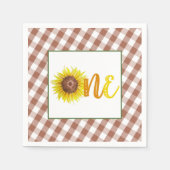 Sunflower First Birthday Napkin - ONE Servet (Voorkant)