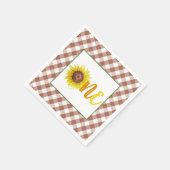 Sunflower First Birthday Napkin - ONE Servet (Hoek)