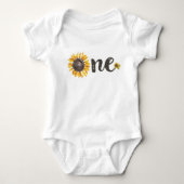 Sunflower First Birthday Outfit Romper (Voorkant)