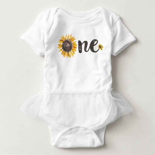 Sunflower First Birthday Outfit Romper (Voorkant)