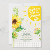 Sunflower First Birthday Party Invitation Kaart (Voorkant)