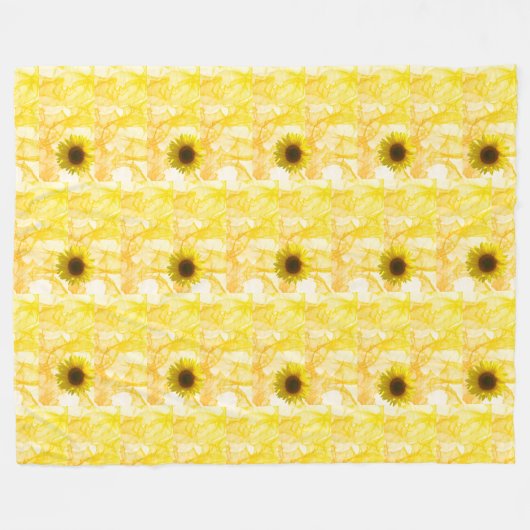 Sunflower Fleece Blanket (Voorkant (Horizontaal))