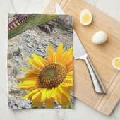 Sunflower Floral Dinosaur Kitchen Towel Theedoek (Quarter Fold)