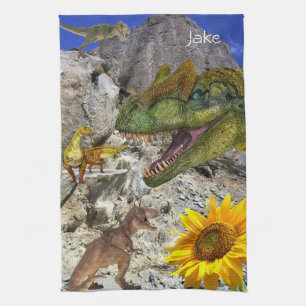 Sunflower Floral Dinosaur Kitchen Towel Theedoek