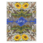 Sunflower Floral DinosaurTablecloth Tafelkleed (Voorkant)