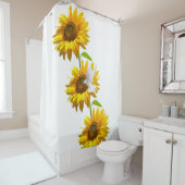 Sunflower Floral Dove Shower Curtain Douchegordijn (In situ)