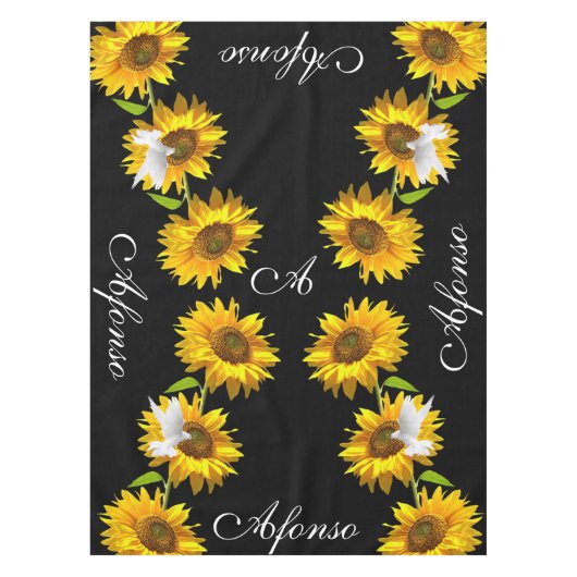 Sunflower Floral Dove Tablecloth Tafelkleed (Voorkant)