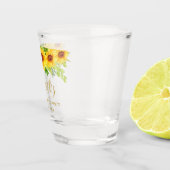 Sunflower Floral Gold Bachelorette Party Shot Glas (Rechts)