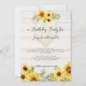 Sunflower Floral Leaf Macrame Boho Birthday Party Kaart (Voorkant)