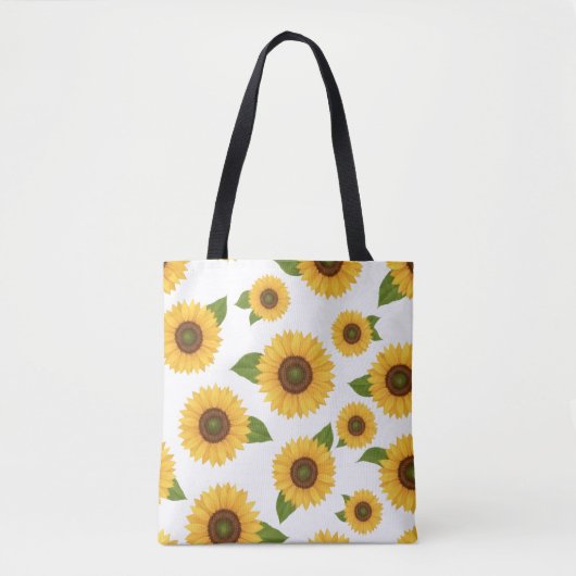 Sunflower Floral Pattern Tote Bag (Voorkant)