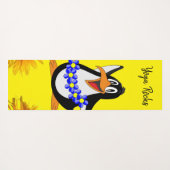 Sunflower Floral Penguin Yoga Mat (Achterkant (horizontaal))