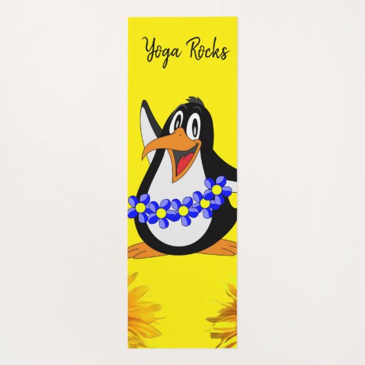 Sunflower Floral Penguin Yoga Mat (Achterkant)