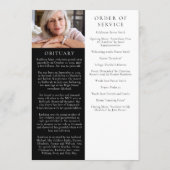 Sunflower Floral Photo Funeral Programmakaart (Achterkant)