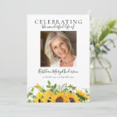 Sunflower Floral Photo Funeral Programmakaart (Staand voorkant)