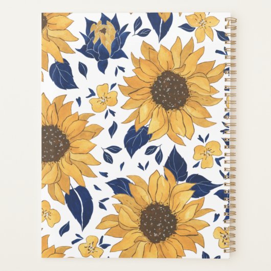 Sunflower Floral Planner Cover (Achterkant)
