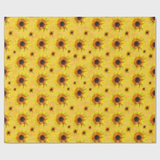 Sunflower Floral Rustic Country Wrapping Paper Cadeaupapier