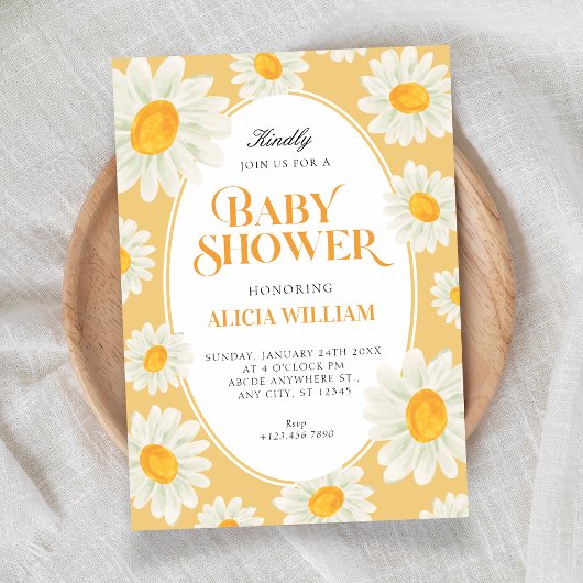 Sunflower Floral seamless pattern baby shower Kaart