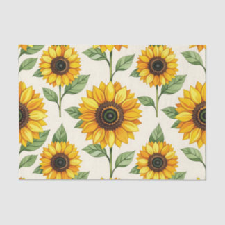 Sunflower Floral Seamless Pattern Bright Yellow Tissuepapier