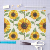 Sunflower Floral Seamless Pattern Bright Yellow Tissuepapier (Craft)