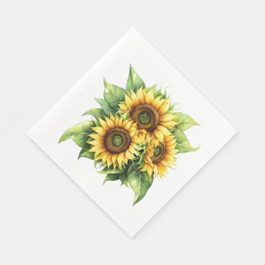 Sunflower Floral Servet (Hoek)